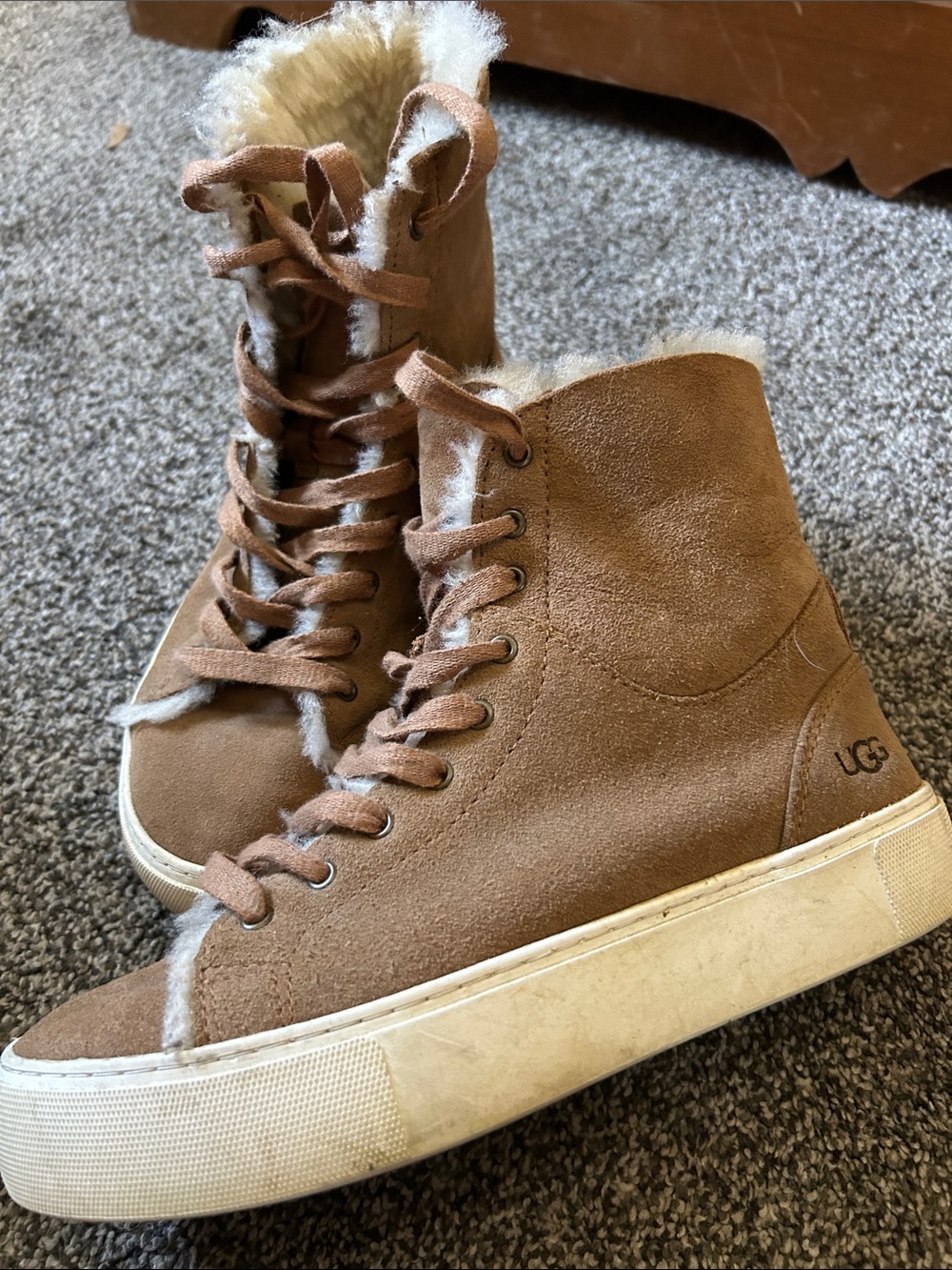 UGG Women's Chestnut Suede Lace-Up High-Top Sneaker Boot